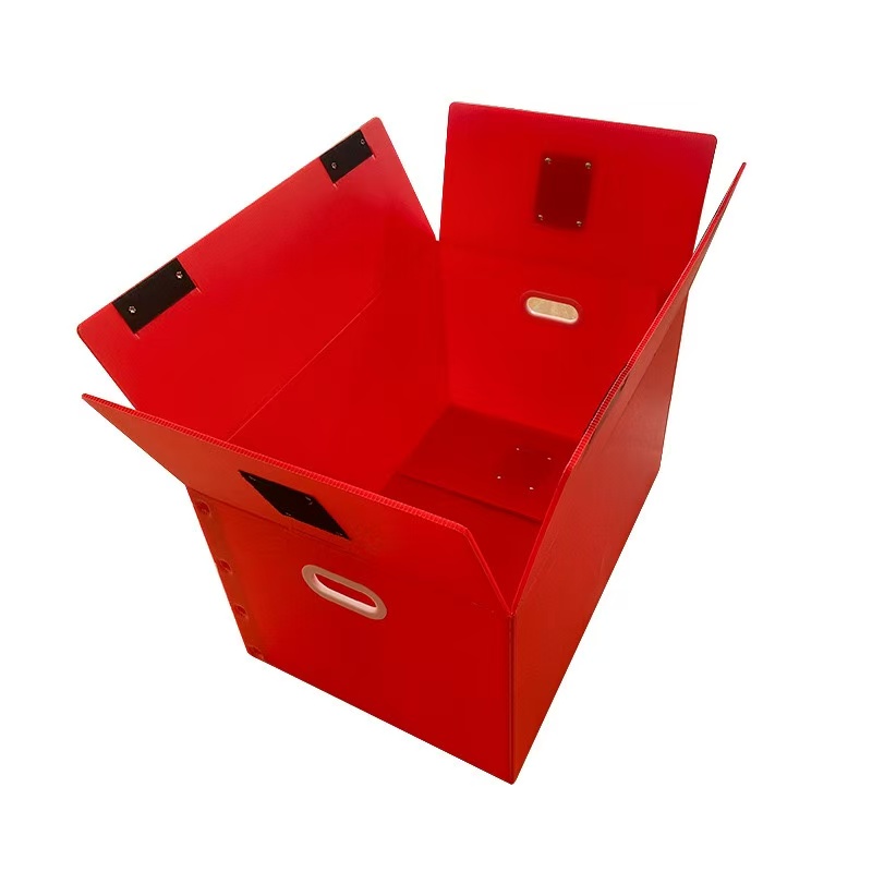 Foldable PP Corrugated Plastic Turnover Box with Velcro Flap