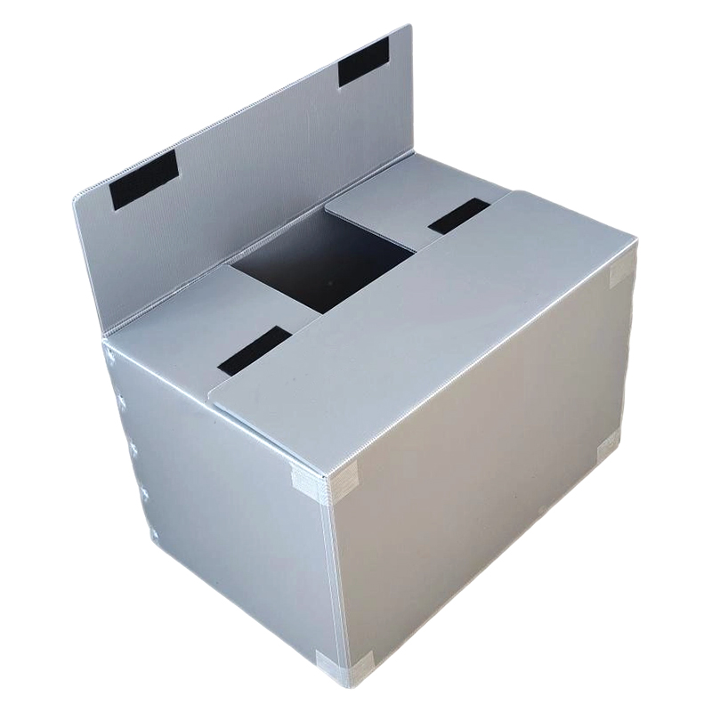 Reusable Foldable Corflute Plastic Carton With Velcro Fixed Lid