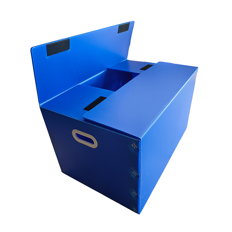 Velcro Closure PP Corrugated Plastic Storage Box with Hand Hole
