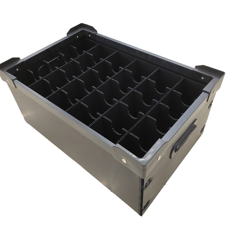 ESD Compartmentalized PP Hollow Board Container with Grid Divider