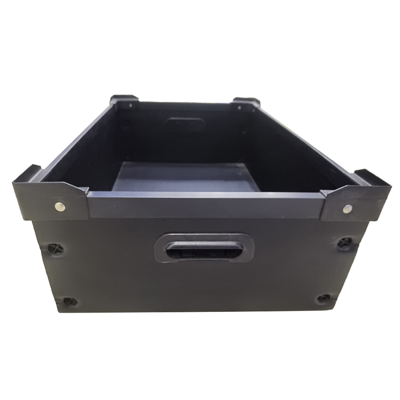 Reusable Waterproof PP Corrugated Storage Bin With Handgrip