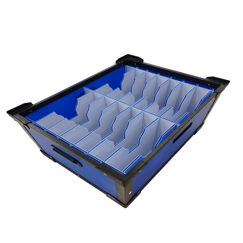 Stackable PP Corrugated Crate With Curved Slot Dividers